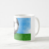 サッカーの背景 コーヒーマグカップ (正面右)