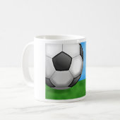 サッカーの背景 コーヒーマグカップ (正面左)