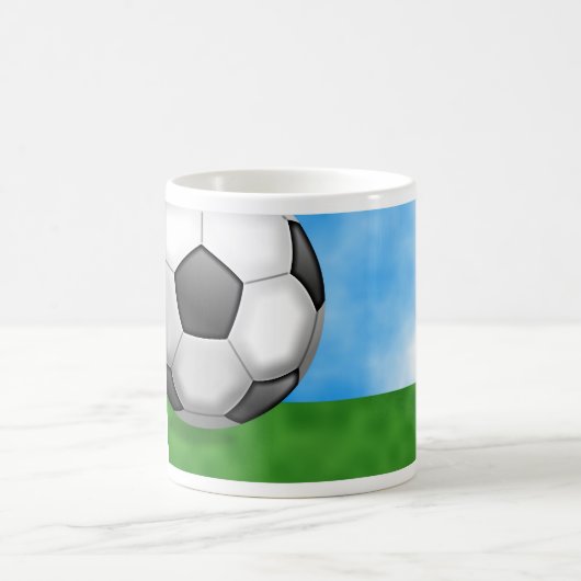 サッカーの背景 コーヒーマグカップ (中央)
