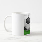 サッカーの背景 コーヒーマグカップ (左)
