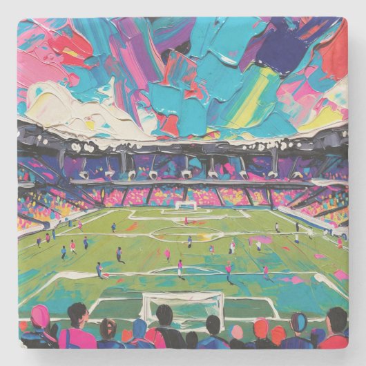 サッカーの芸術 (#3) ストーンコースター (正面)