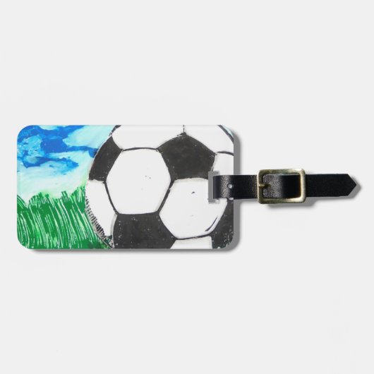 サッカーの荷物のタグ ラゲッジタグ (正面横)