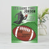 サッカーの試合のタイムバースデーパーティーの招待 招待状 (スタンド正面)