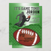 サッカーの試合のタイムバースデーパーティーの招待 招待状 (正面/裏面)