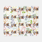 サッカーの試合の模様 フリースブランケット (正面(横))