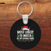 サッカーの試合をすべて見る可能性が最も高いキリスト キーホルダー (正面)