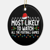 サッカーの試合をすべて見る可能性が最も高いキリスト セラミックオーナメント (左)