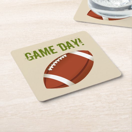 サッカーの試合日のフすごいァン スクエアペーパーコースター (アングル)