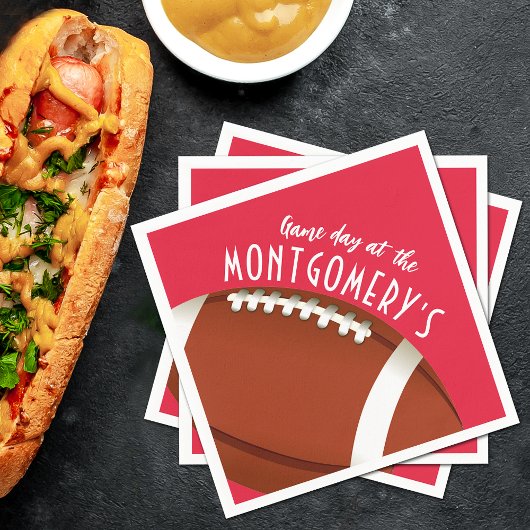 サッカーの試合日赤 スタンダードカクテルナプキン