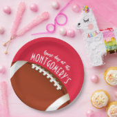 サッカーの試合日赤 ペーパープレート (パーティー)