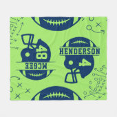 サッカーの試合日 フリースブランケット (正面(横))