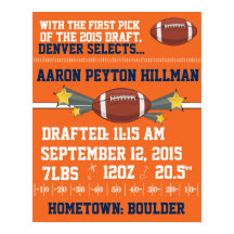 サッカーの誕生のお知らせ – オレンジ&ブルー