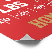 サッカーの誕生のお知らせ – 赤と金ゴールド ポスター (角)