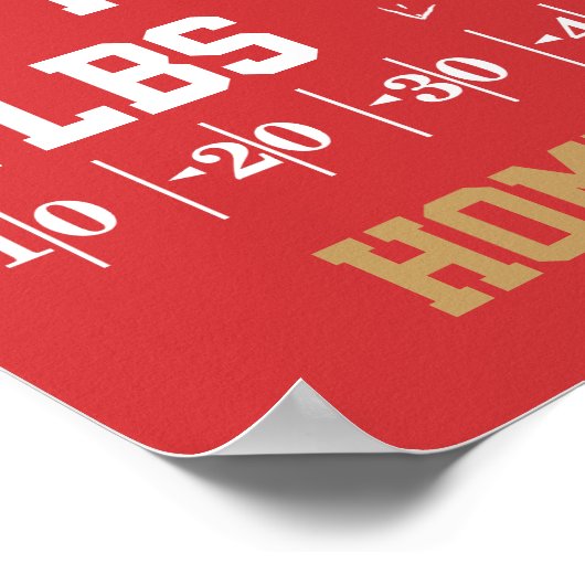 サッカーの誕生のお知らせ – 赤と金ゴールド ポスター (角)