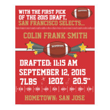 サッカーの誕生のお知らせ – 赤と金ゴールド