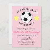 サッカーの誕生会はカスタマイズ可能な招待をからかいます 招待状 (正面)