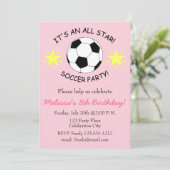 サッカーの誕生会はカスタマイズ可能な招待をからかいます 招待状 (スタンド正面)
