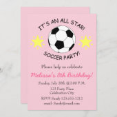 サッカーの誕生会はカスタマイズ可能な招待をからかいます 招待状 (正面/裏面)