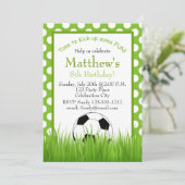 サッカーの誕生会はカスタマイズ可能な招待をからかいます 招待状 (スタンド正面)