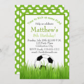 サッカーの誕生会はカスタマイズ可能な招待をからかいます 招待状 (正面/裏面)