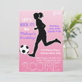 サッカーの誕生会はカスタマイズ可能な招待をからかいます 招待状 (スタンド正面)