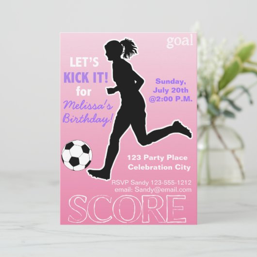 サッカーの誕生会はカスタマイズ可能な招待をからかいます 招待状 (スタンド正面)