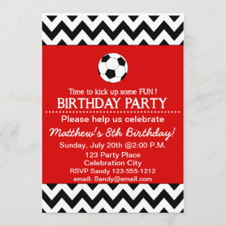 サッカーの誕生会はカスタマイズ可能な招待をからかいます 招待状