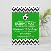 サッカーの誕生会はカスタマイズ可能な招待をからかいます 招待状 (スタンド正面)