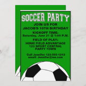 サッカーの誕生会はカスタマイズ可能な招待をからかいます 招待状 (正面/裏面)