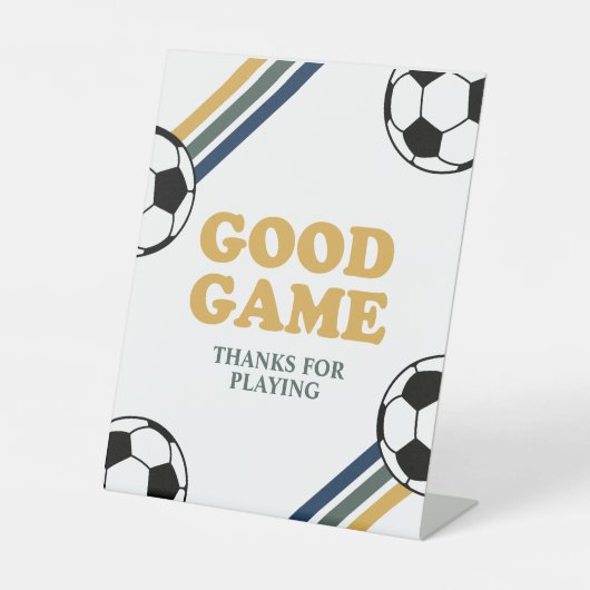 サッカーの誕生日おめでとうグッズ 台座サイン (正面)