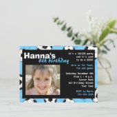 サッカーの誕生日のパーティの招待状の青 招待状 (スタンド正面)