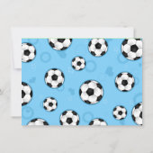 サッカーの誕生日のパーティの招待状の青 招待状 (裏面)