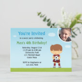 サッカーの誕生日のパーティの招待状 招待状 (スタンド正面)