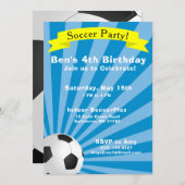 サッカーの誕生日のパーティの招待状 招待状 (正面/裏面)