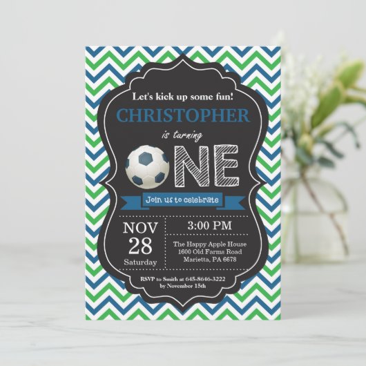 サッカーの誕生日の招待状の第1誕生会 招待状 (スタンド正面)