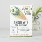 サッカーの誕生日パーソナル招待状テンプレート 招待状 (スタンド正面)