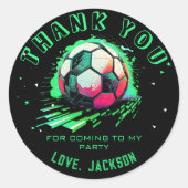 サッカーの誕生日パーティクラシックーのラウンドステッカー ラウンドシール (正面)