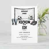 サッカーの誕生日パーティーでキックイン 招待状 (スタンド正面)