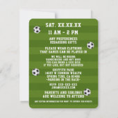 サッカーの誕生日パーティーの写真 招待状 (裏面)