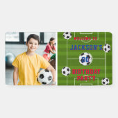 サッカーの誕生日パーティーの写真 横断幕 (横)