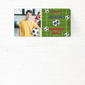 サッカーの誕生日パーティーの写真 横断幕 (インサイチュ)