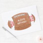 サッカーの誕生日パーティーの好意ラベル 楕円形シール (封筒)