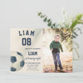 サッカーの誕生日パーティーの招子供へ待 招待状 (スタンド正面)