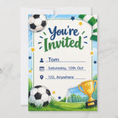 サッカーの誕生日パーティーの招待状 カード (正面)