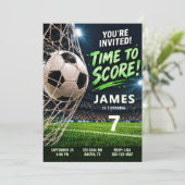 サッカーの誕生日パーティーの招待状 招待状 (スタンド正面)