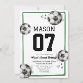 サッカーの誕生日パーティーの招待状 招待状 (正面)
