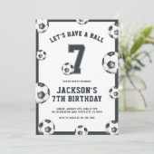 サッカーの誕生日パーティーの招待状 Let's Have a Ball 招待状 (スタンド正面)
