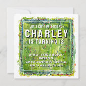 サッカーの誕生日パーティーの招待 – サッカーパーティー 招待状 (正面)