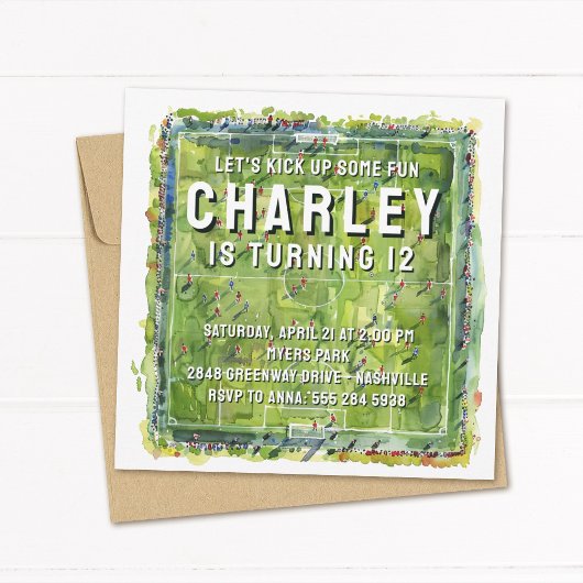 サッカーの誕生日パーティーの招待 – サッカーパーティー 招待状