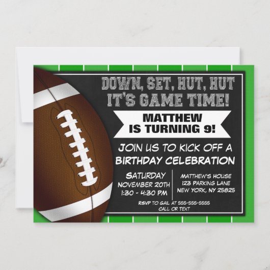 サッカーの誕生日パーティーへの招待サッカーファン 招待状 (正面)